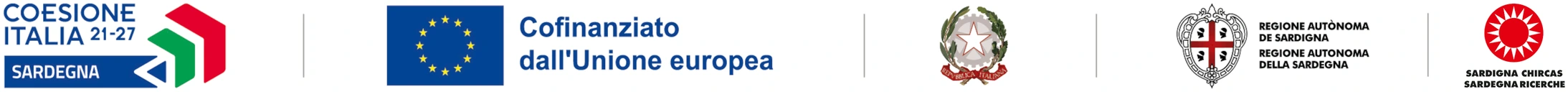 Coesione Italia 21-27 Sardegna, co-funded by the European Union, Italian Republic, Regione Autonoma della Sardegna and Sardegna Ricerche logos